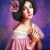 Beautiful Pink Lady In Dress Paint By Number