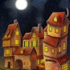 Fantasy Medieval Inn At Night Paint By Number