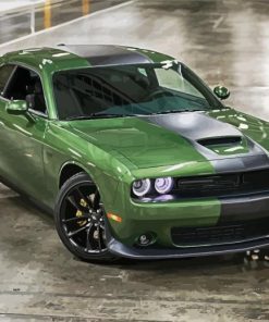 Green Dodge Challenger Scat Paint By Number