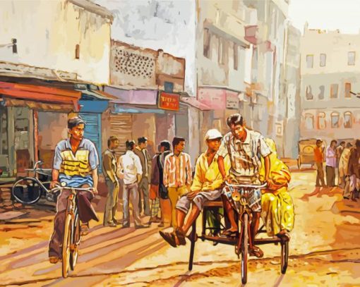 India Street Scene Paint By Number