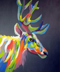 Modern Moose Head Art Paint By Number