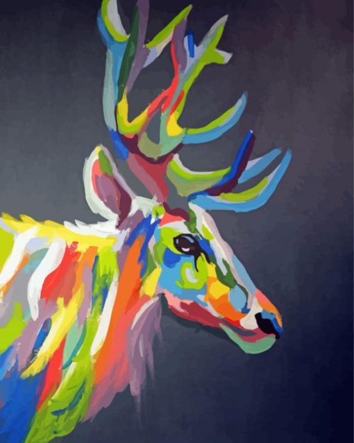 Modern Moose Head Art Paint By Number