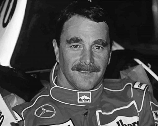 Monochrome Nigel Mansell Paint By Number