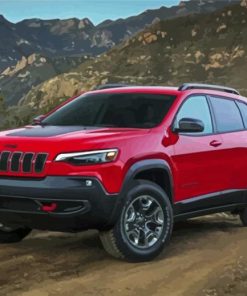 Red Jeep Cherokee Paint By Number