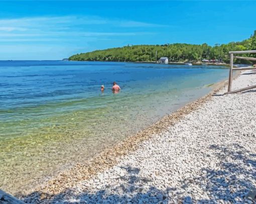 Sister Bay Beach Paint By Number