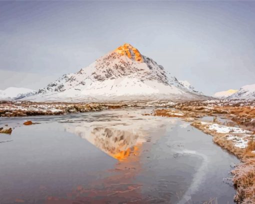 Snowy Munro In Winter Paint By Number