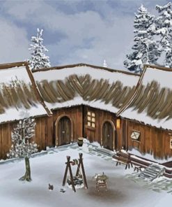 Wooden Snow Farmhouse Paint By Number