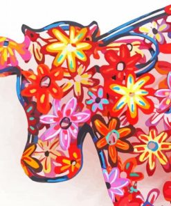 Abstract Floral Cow Paint By Number