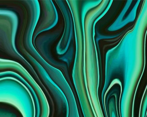 Abstract Green Blue Paint By Number