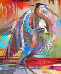 Abstract Heron Bird Animal Paint By Number