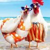 Beach Chicken Couple Paint By Number