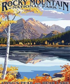 Bear Lake Rocky Mountain paint by number