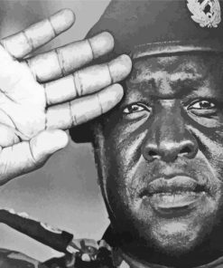 Black And White Idi Amin Paint By Number