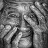 Black And White Old Lady Face Paint By Number