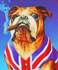 British Bulldog Smoking Cigar Paint By Number