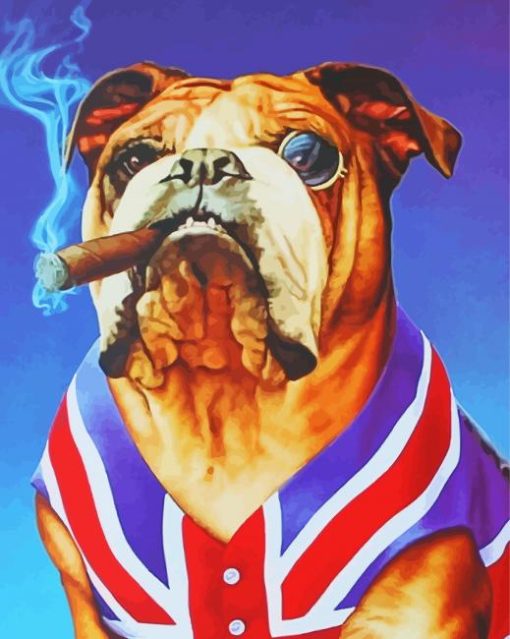 British Bulldog Smoking Cigar Paint By Number