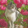 Cat With Roses paint by numbers