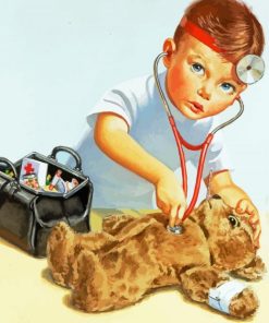 Child With Stethoscope Paint By Number