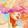 Colorful Cloud Girl Paint By Number