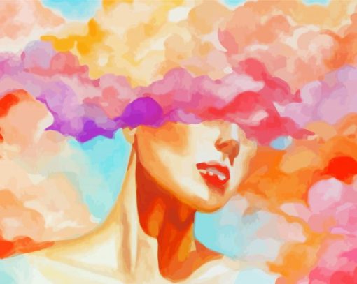 Colorful Cloud Girl Paint By Number