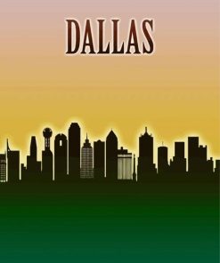 Dallas Skyline Poster Paint By Number