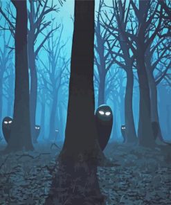 Dark Creepy Forest Paint By Number