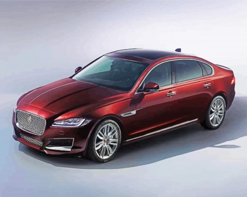 Dark Red Jaguar Xf Paint By Number