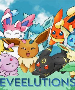 Eeveelutions Characters Poster Paint By Number