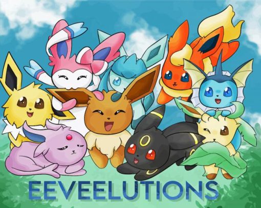 Eeveelutions Characters Poster Paint By Number