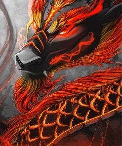 Fire Anime Dragon Paint By Number