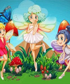 Flying Garden Fairies paint by number