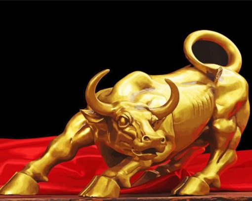 Gold Bull Decoration Paint By Number