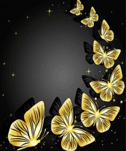 Gold Butterflies Paint By Number