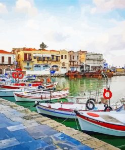 Greec Rethymno Harbour Paint By Number