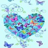 Heart Shape Butterflies Paint By Number