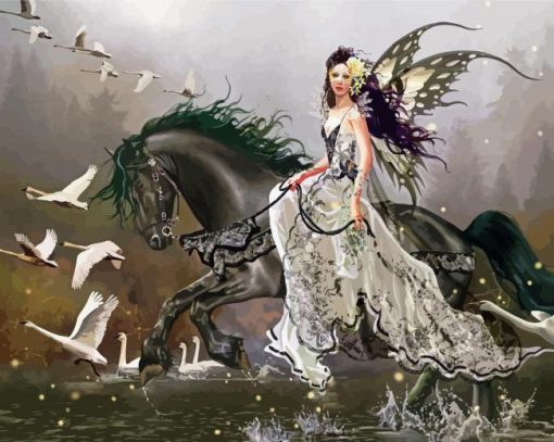 Horse And Fairy Paint By Number