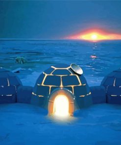 Igloo Sunset paint by numbers