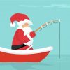 Illustration Santa Fishing Paint By Number