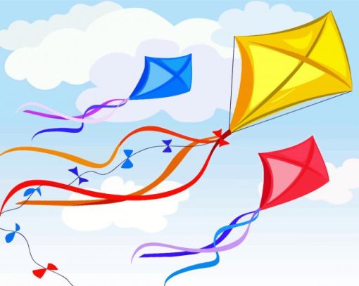 Kites Illustration Paint By Number