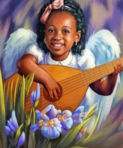 Little Angel with Lute paint by numbers