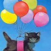 Little Cat And Balloons Paint By Number