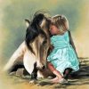 Little Girl And Horse Hugging Paint By Number