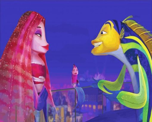 Lola Oscar And Angie From Shark Tale Paint By Number