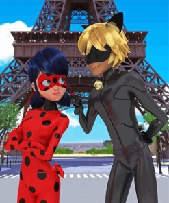 Miraculous Ladybug And Cat Noir In Paris Paint By Number