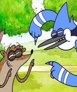 Mordecai And Rigby paint by number