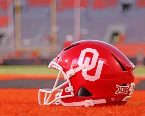 Oklahoma Sooners Helmet Paint By Number