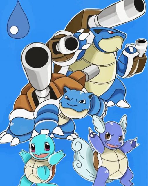 Pokemon Squirtle Evolution Paint By Number