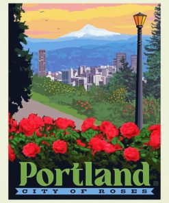 Portland Oregon City Of Roses Paint By Number