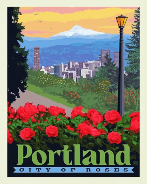 Portland Oregon City Of Roses Paint By Number