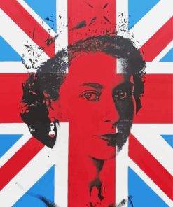 Queen Elizabeth Union Jack Paint By Number